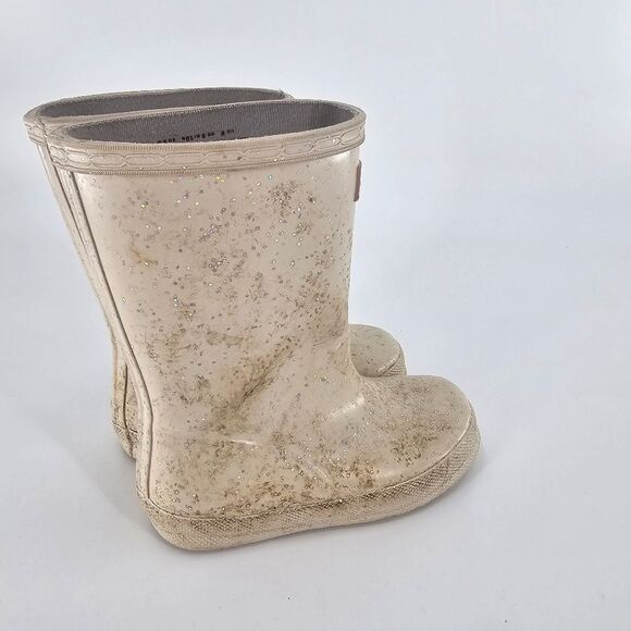 Hunter boots sparkle white 10 little girls 9 boys rain toddler - Picture 4 of 5